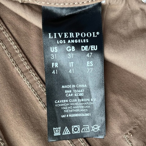 NWT Liverpool The Relaxed Straight Brown Pant Jean Mens 31x34 Casual Fall Preppy - Picture 10 of 11